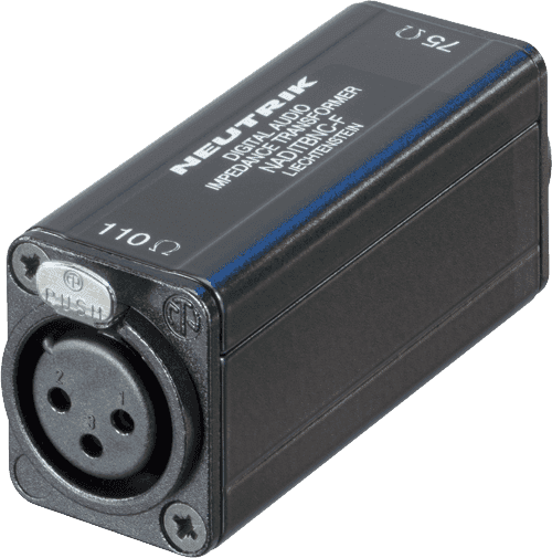 Conectores de áudio Acessórios Transformadores de impedância AES/EBU XLR 3 polos fêmea /