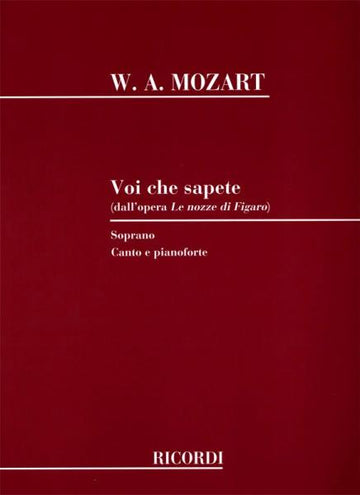 MOZART W.A. - LE NOZZE DI FIGARO: VOI CHE SAPETE - CHANT ET PIANO