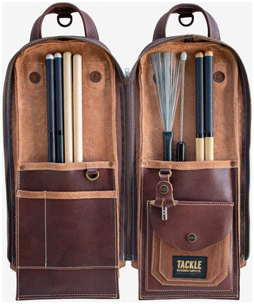 Saco Modular em Couro para Baquetas - Castanho