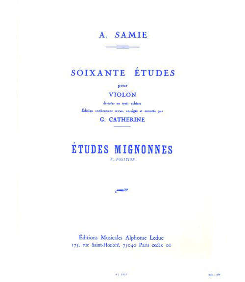 Samie - 60 Etudes Vol.1 : Etudes Mignonnes Op.31 - Violon