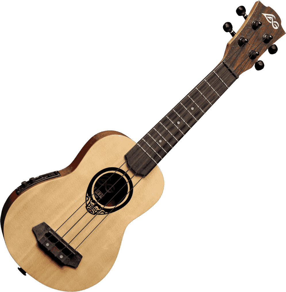 Tiki Baby Tku150Se Ukulele Baby-Soprano Fundo Arqueado Fino Elétrica