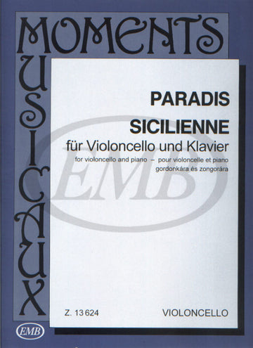 PARADIS - SICILIENNE - VIOLONCELLE ET PIANO