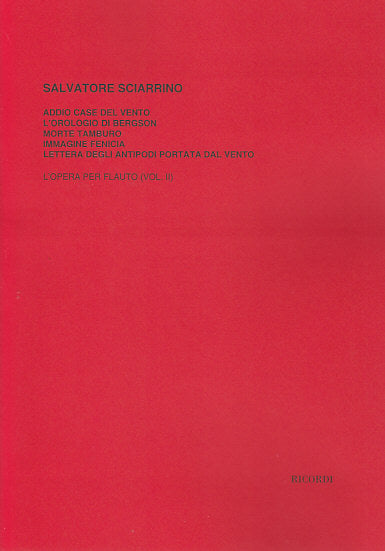 Ricordi SCIARRINO S. - L'OPERA PER FLAUTO VOL. 2 - FLUTE