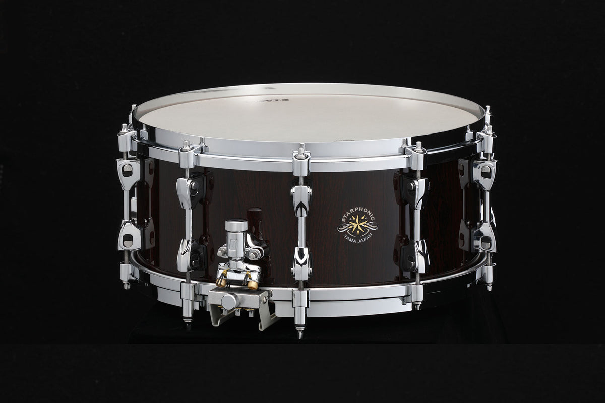 STARPHONIC BUBINGA BRAVURA 14X6 CONCERT SNARE DRUM W/MULTI SNARE FRAME GLOSS NATURAL CORDIA