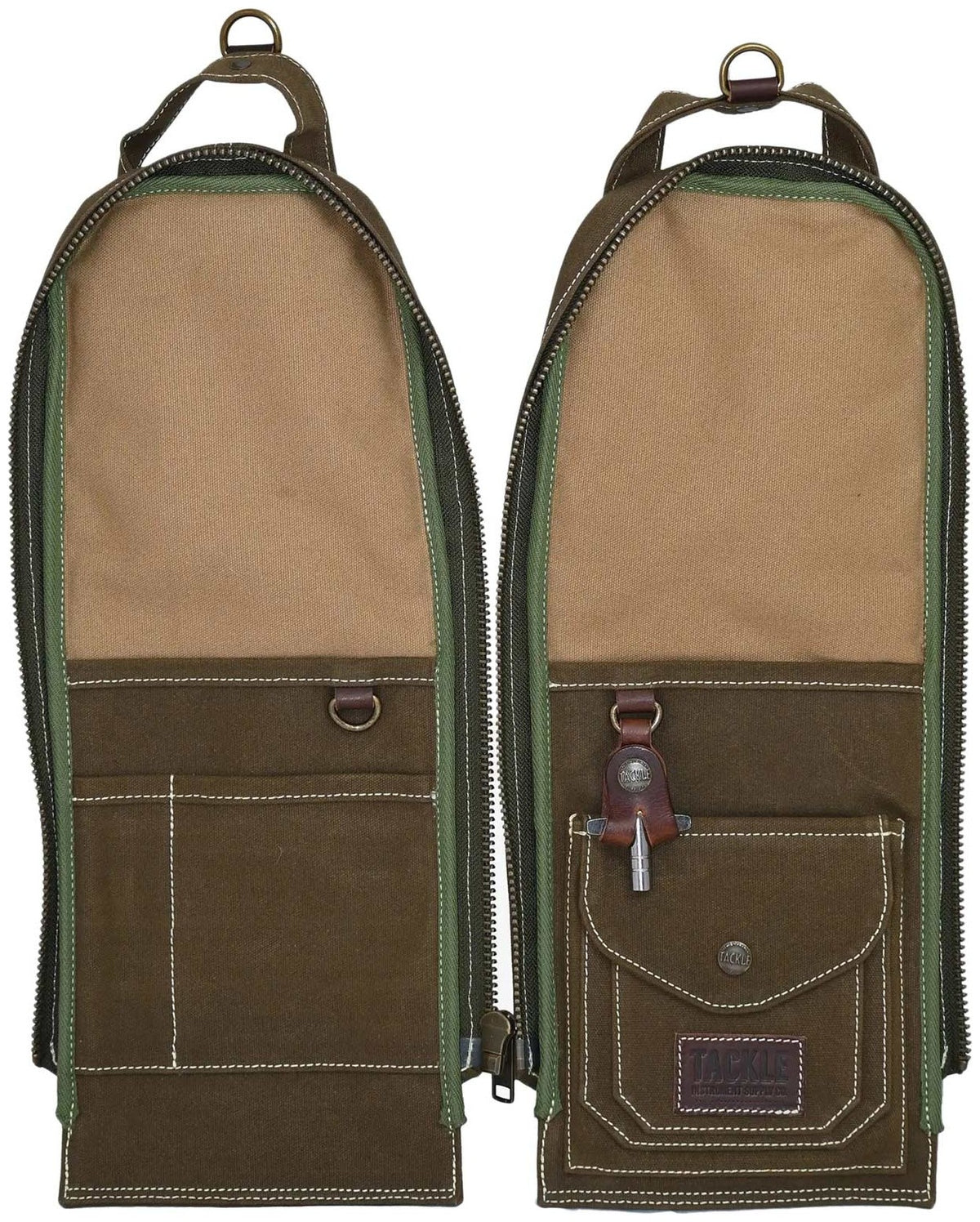 Saco Modular para Baquetas em Lona de Algodà£o Encerada - Verde Floresta