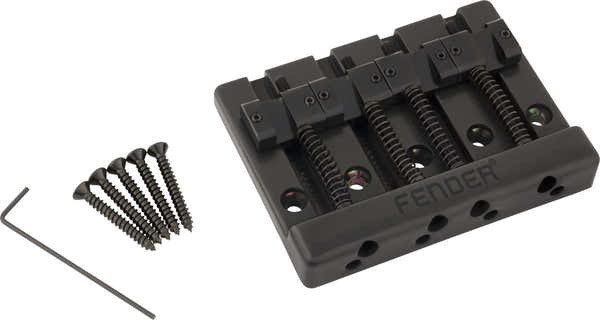 Fender Conjunto de ponte para baixo de 4 cordas HiMass com selas de latão Preto