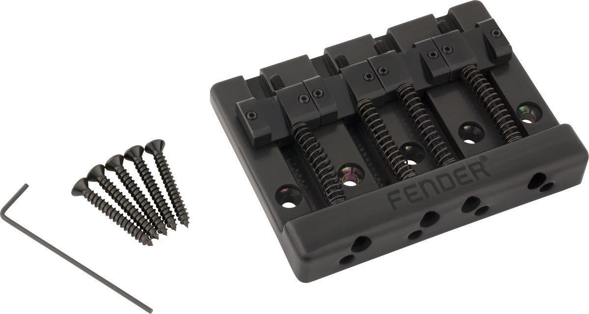 Fender Conjunto de ponte para baixo de 4 cordas HiMass com selas de latão Preto