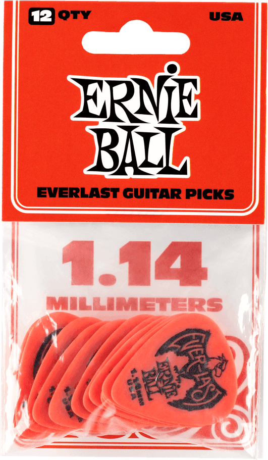 Palhetas Everlast Saqueta de 12 Vermelho 1,14mm