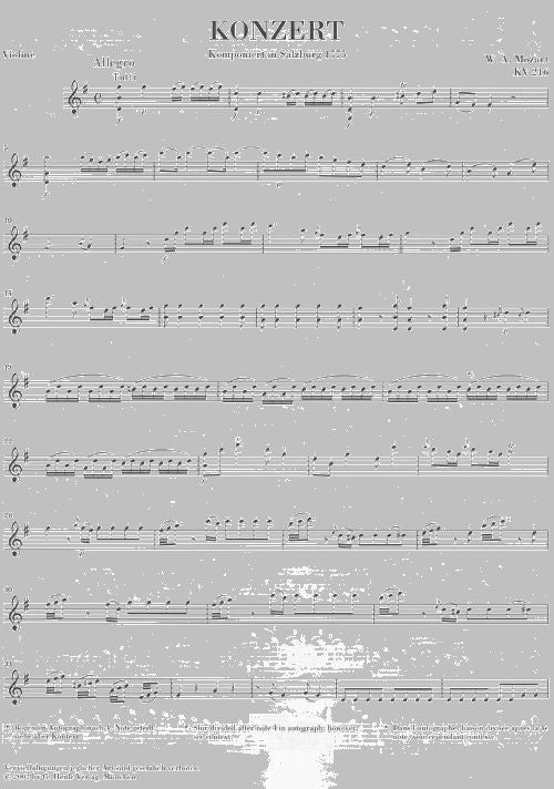 Mozart W.a. - Concerto para violino n.º 3 em Sol maior K. 216