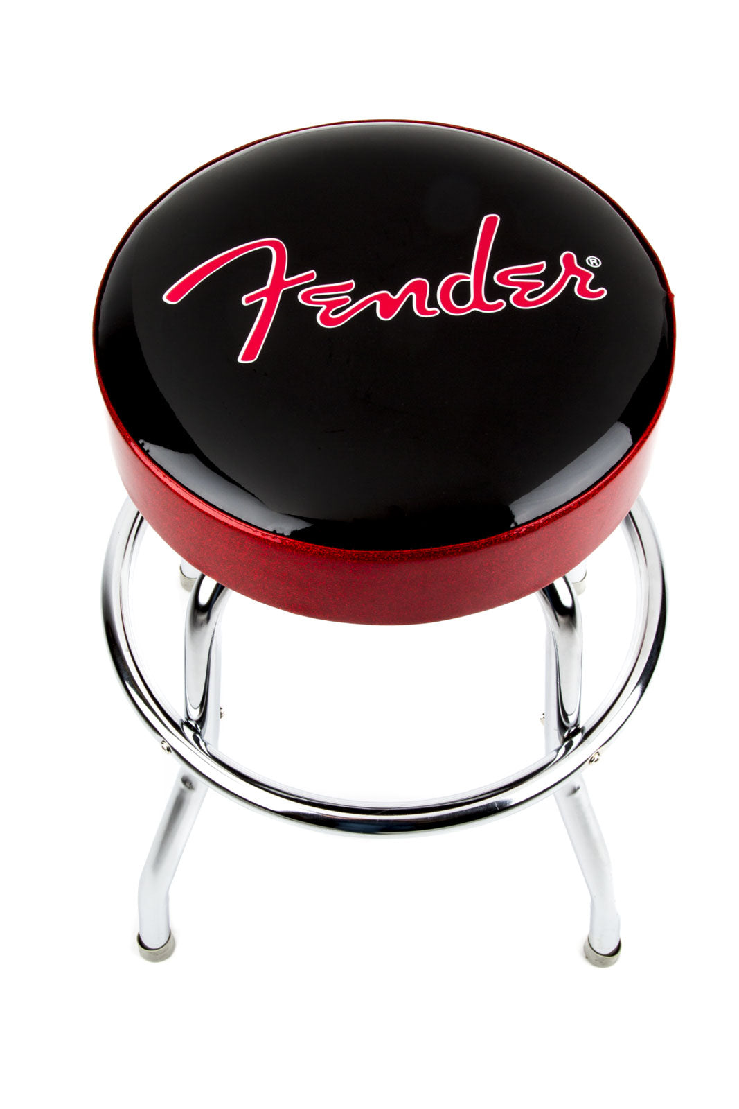 Banco de bar com logótipo Red Sparkle preto Red SPARKLE-cromado 24"