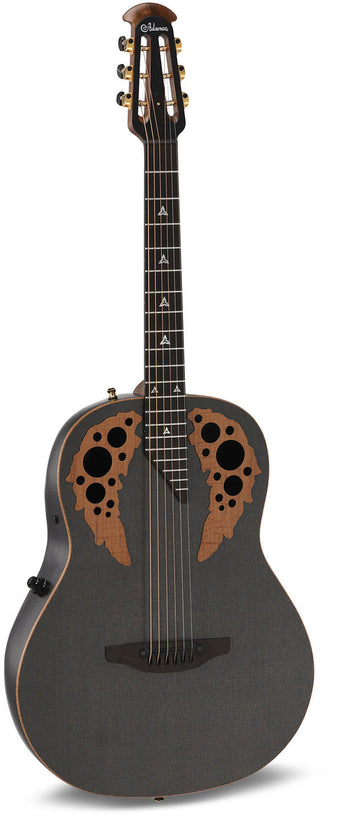 Adamas U581T-SPM Mid-Depth Non-Cutaway Black Satin Copper Metal Flake