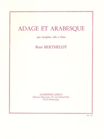 BERTHELOT RENE - Adágio e arabesco - Saxofone & piano