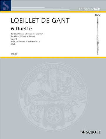 Loeillet De G J.B. - Six Duets Op 5 Vol. 2 - 2 Flutes (Oboes Violins)