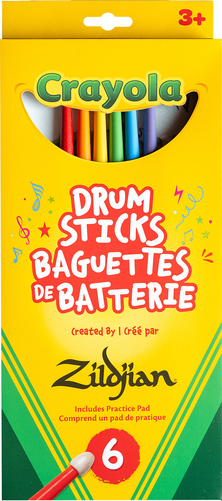 ZKIDS Pack Crayola 6 Baquetas + Pad