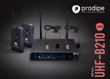 UHF B210 DSP Microfone de lapela Duo