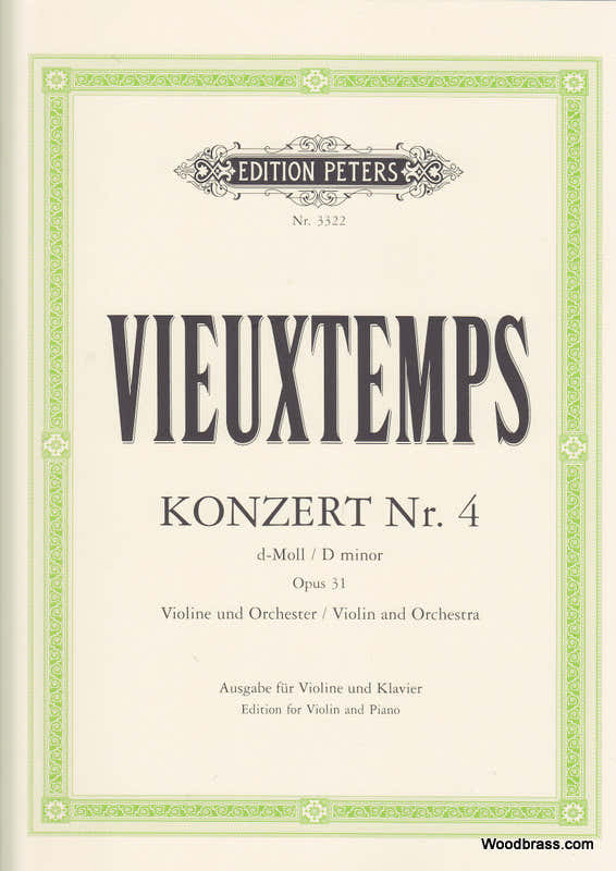 Vieuxtemps Henri - Concerto No.4 In D Minor Op.31 - Violin And Piano