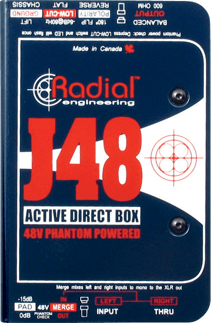 J48 DI ativa + alimentação phantom 48V
