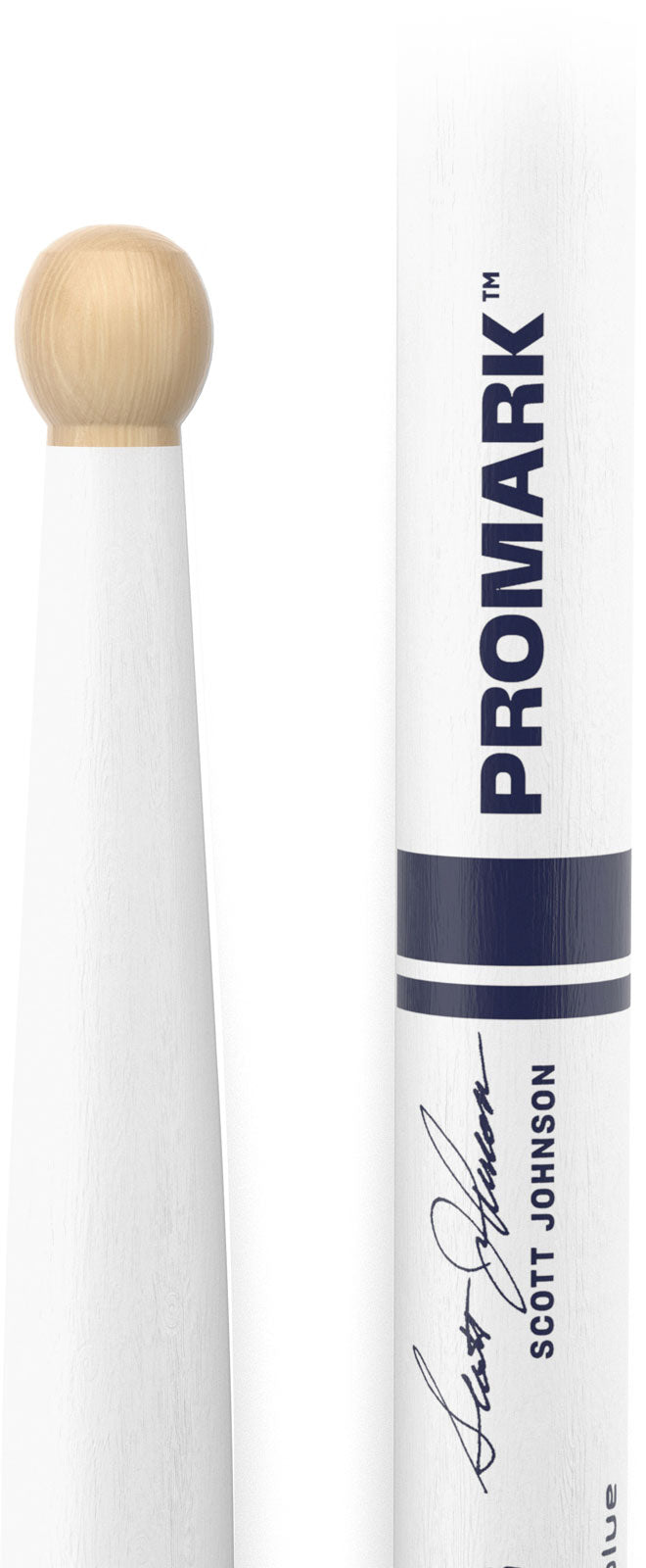 TXDC17W-WHITE - Scott Johnson Painted White Hickory Drumstick Wood Tip