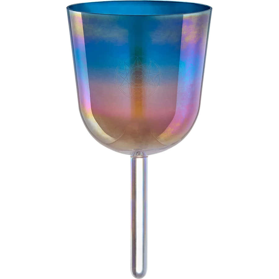 4.5" Essence Solfeggio Crystal Singing Bowl Mi 528 Hz Sunrise Blue