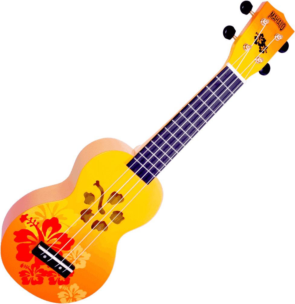 Ukuleles Soprano Hibiscus Flowers Finish Hibiscus Flowers Orange Bright