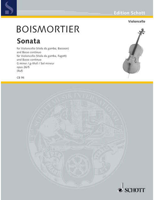 Boismortier - Sonata Op. 26 - Violoncelle (Bassoon Alto Da Gamba) Et Basso Continuo