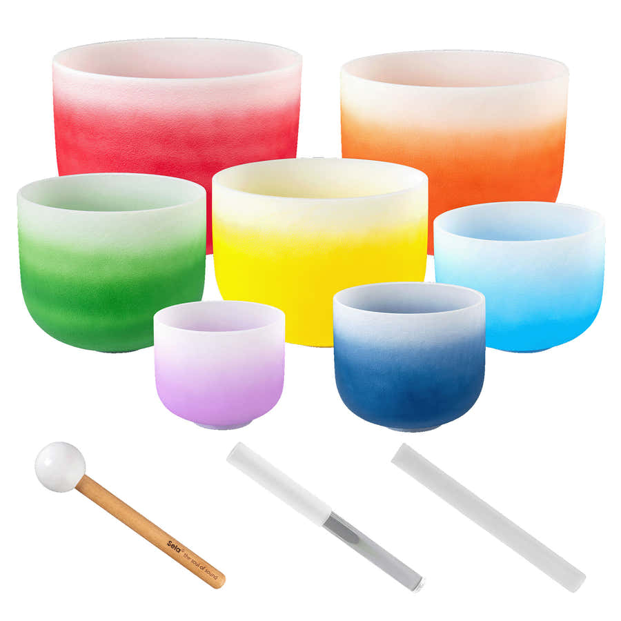 Conjunto de taças sonoras de cristal para chakras 432 Hz