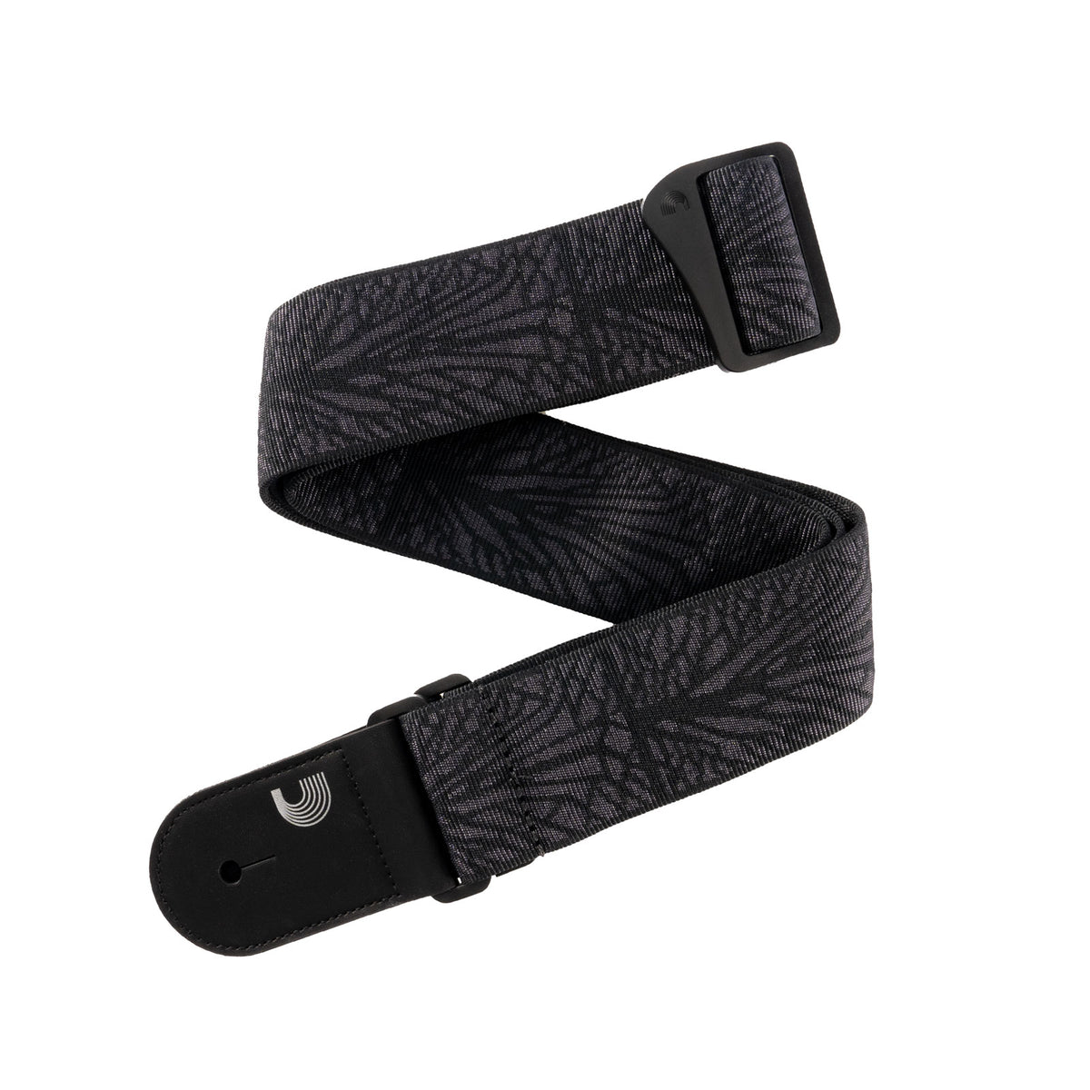 WOVEN GUITAR STRAP LIGHTNING BLACK TUBULAR