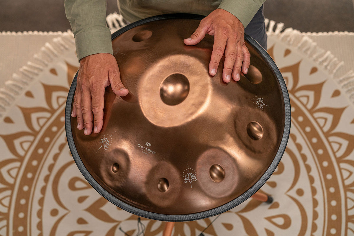 Sensory Handpan Stainless Steel E La Sirena 10 Notes 432 Hz Vintage copper Engraved design