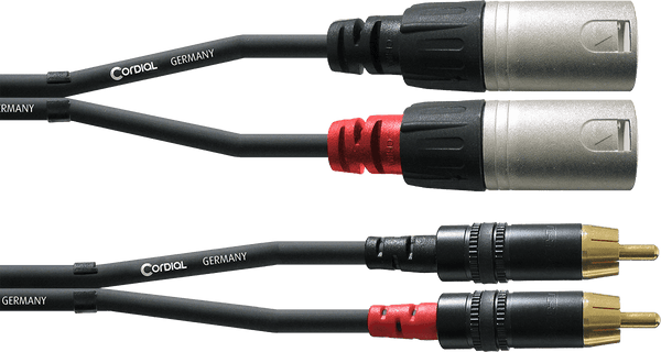 Cabo de Áudio Duplo XLR Macho/RCA 3 M