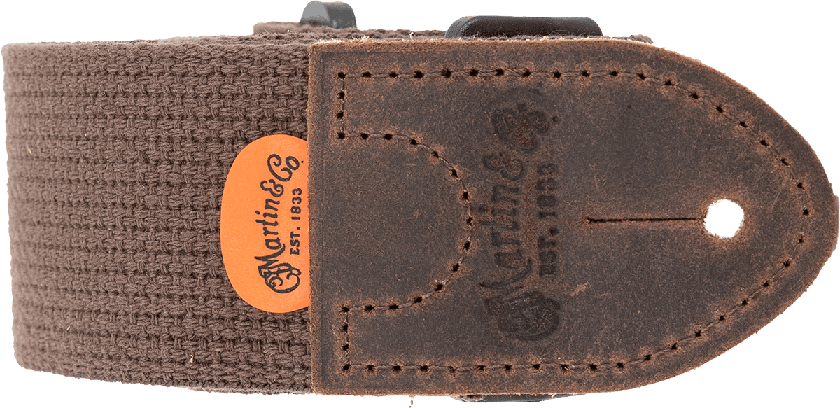 FABRIC STRAP BROWN WITH BROWN LEATHER TIES