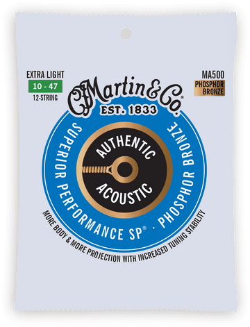 MA500 AUTHENTIC SP EXTRA LIGHT 92/8 PHOSPHOR BRONZE EX. LIGHT 10-14-23-30-39-47 12 STRINGS
