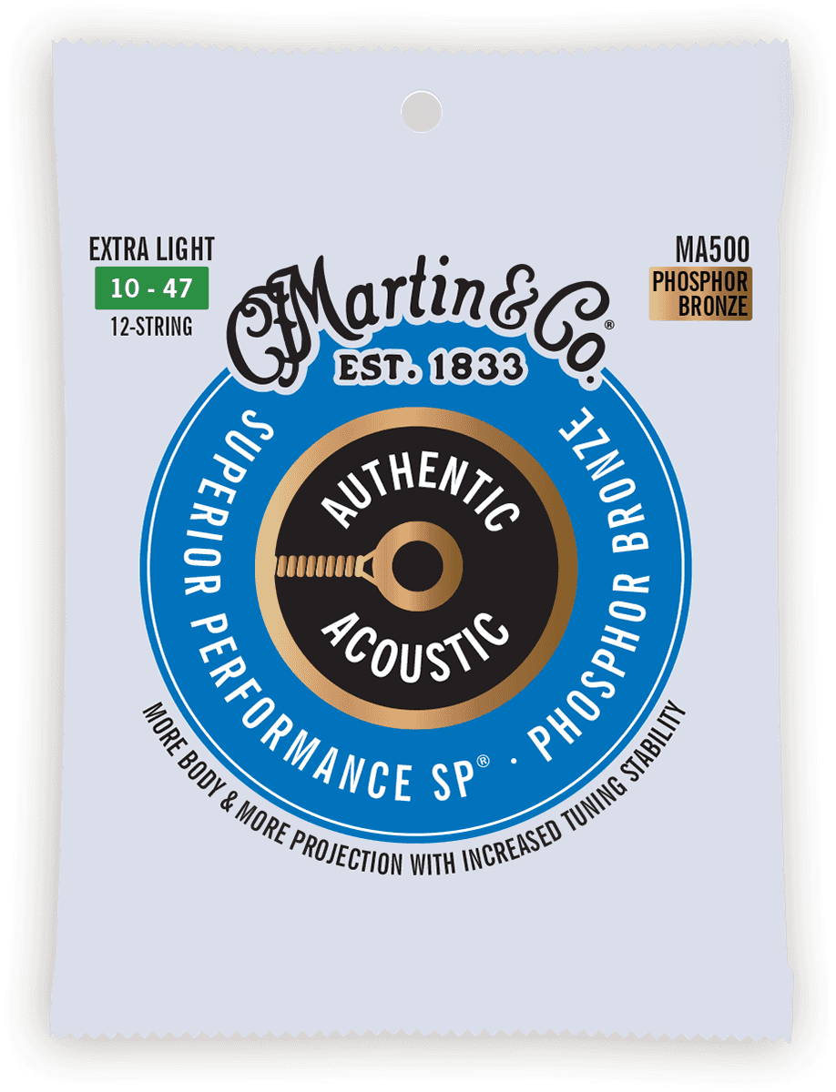 MA500 AUTHENTIC SP EXTRA LIGHT 92/8 PHOSPHOR BRONZE EX. LIGHT 10-14-23-30-39-47 12 STRINGS