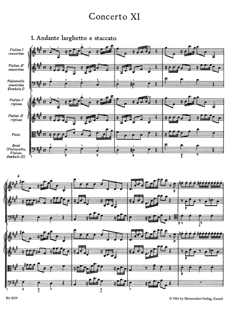 Händel G. F. - Conc. Grosso op.6/11A-dur - Partitura