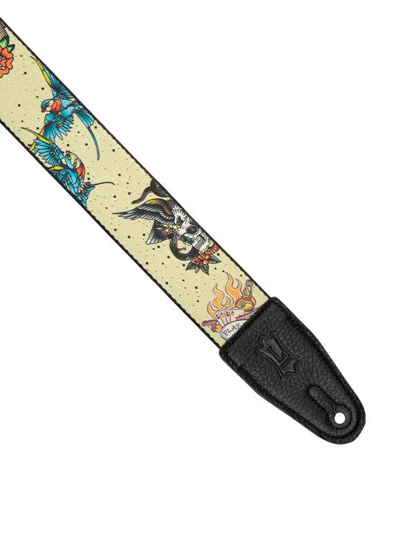 TATTOO SERIES - 5 CM POLYESTER LEATHER TIP WITH TATTOO MOTIFS - DESIGN 005