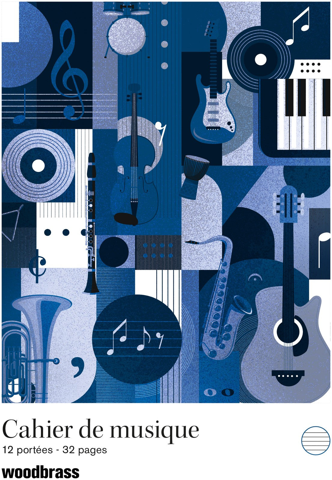 Caderno de música com 12 pautas - 32 páginas