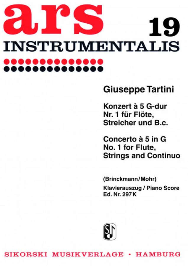 TARTINI G. - CONCERTO A 5 G-DUR N°1 FÜR FLÖTE, STREICHER UND B.C. - FLUTE & PIANO
