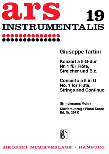 TARTINI G. - CONCERTO A 5 G-DUR N°1 FÜR FLÖTE, STREICHER UND B.C. - FLUTE & PIANO