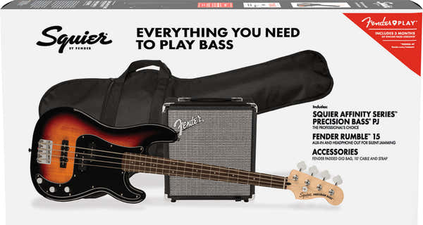 Precision Bass Affinity LRL PJ Pack Sunburst de 3 cores
