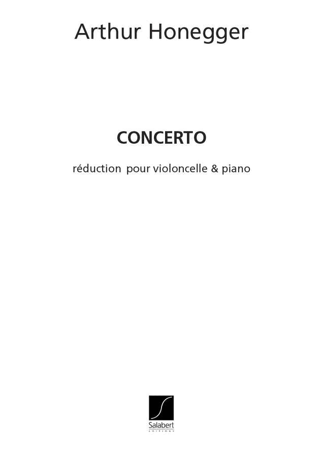 HONEGGER A. - CONCERTO - VIOLONCELLE ET PIANO