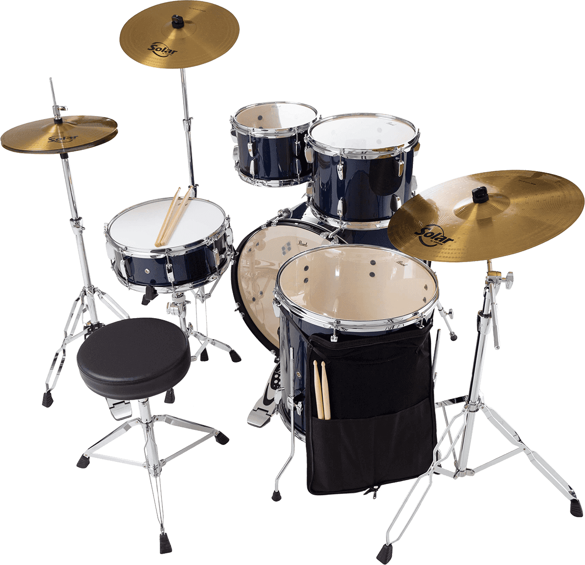 ROADSHOW STAGE 22 + B-50 ROYAL BLUE METALLIC + SOLAR CYMBALS
