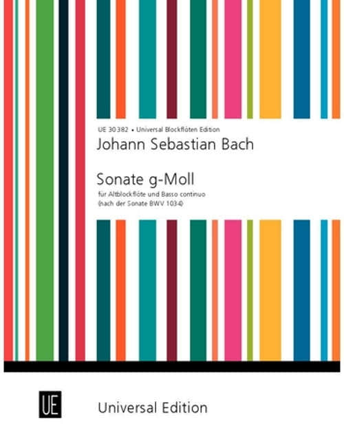 Bach J.S. - Sonata G-moll BWV 1034 - Flute A Bec Alto & Basse Continue