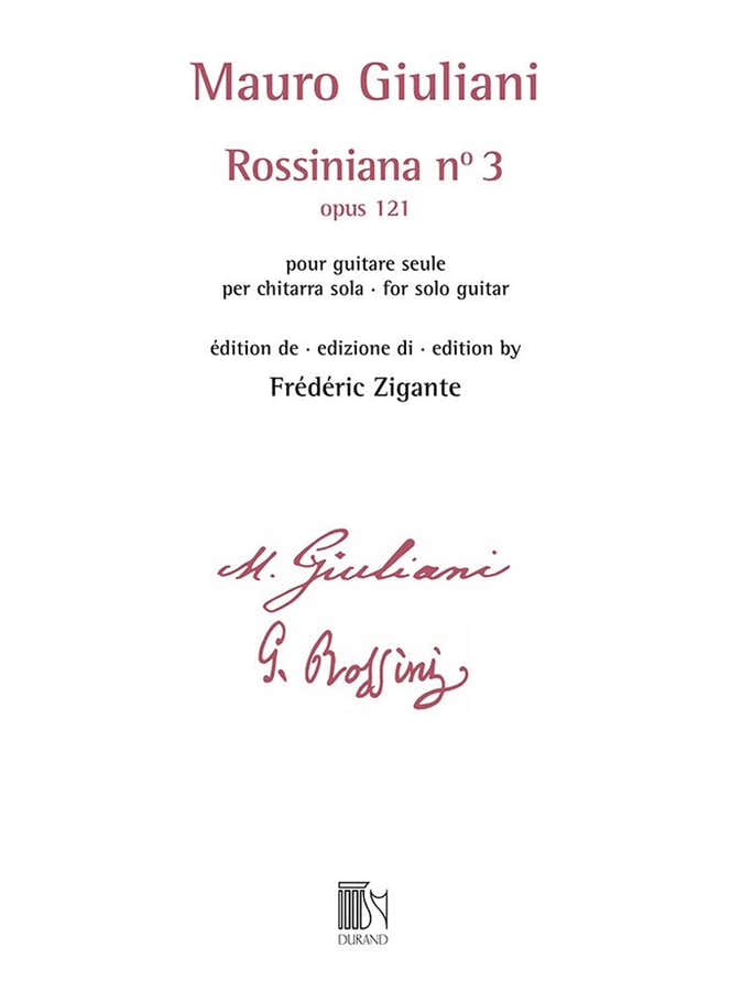 Giuliani - Rossiniana N° 3 (opus 121) - Edition De Frederic Zigante
