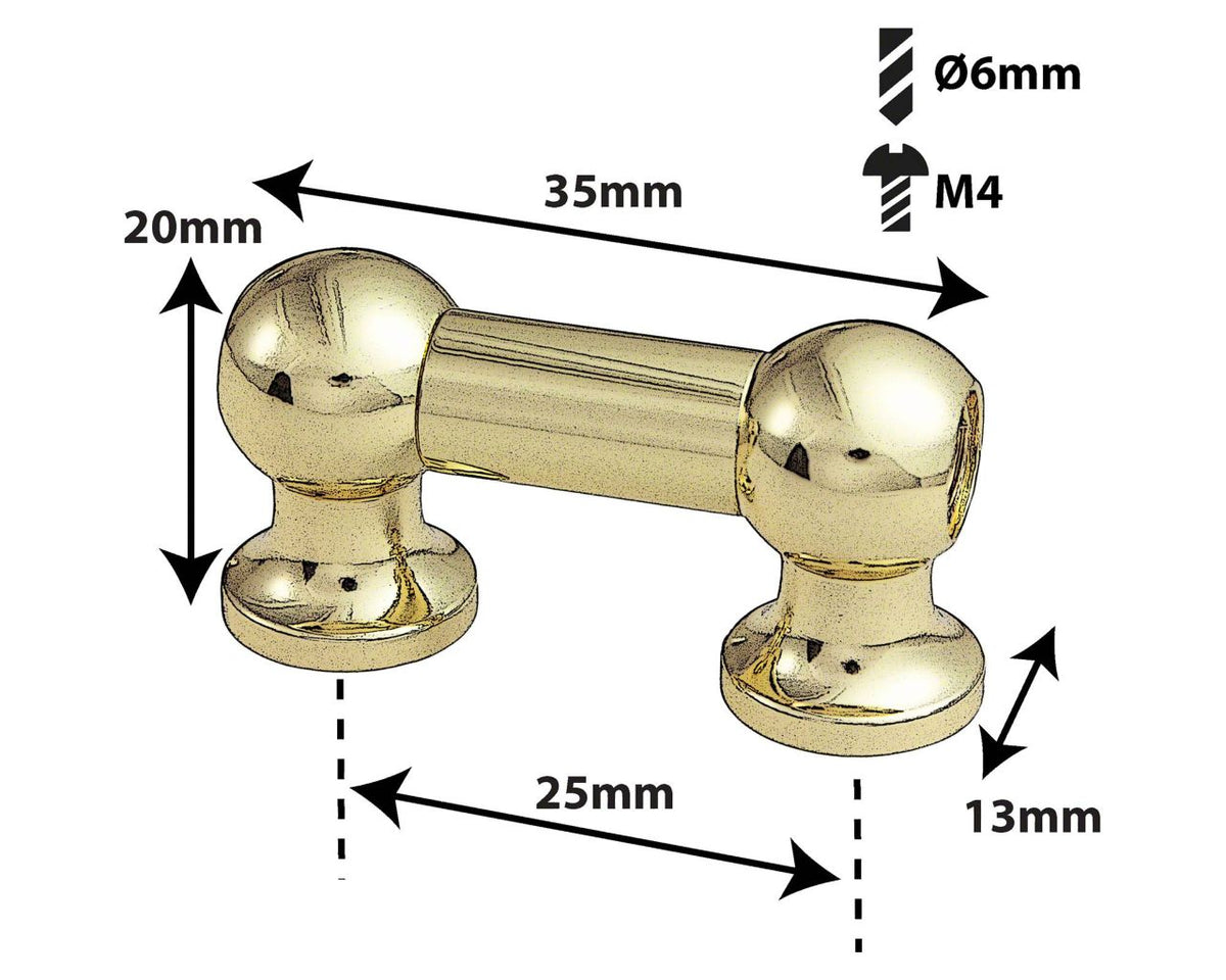 TL12D25-BR Lug de Tubo 25mm Dourada Duplo Tirante (X1)
