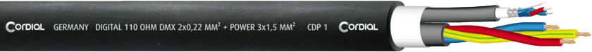 Cabo DMX XLR de 3 pinos + Powercon 3 M
