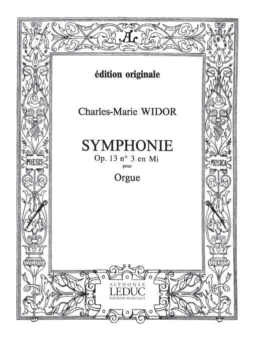 Widor CHARLES-marie - Symphonie 3 Op.13 - Orgue