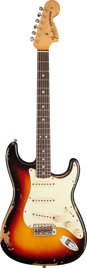 Stratocaster Michael Landau '68 Relic Sunburst de 3 Cores Branqueado Artista Signature 2025