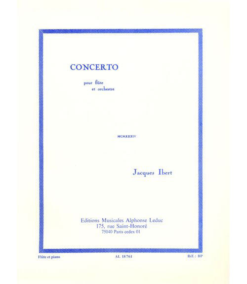 Leduc Ibert Jacques - Concerto Pour Flute