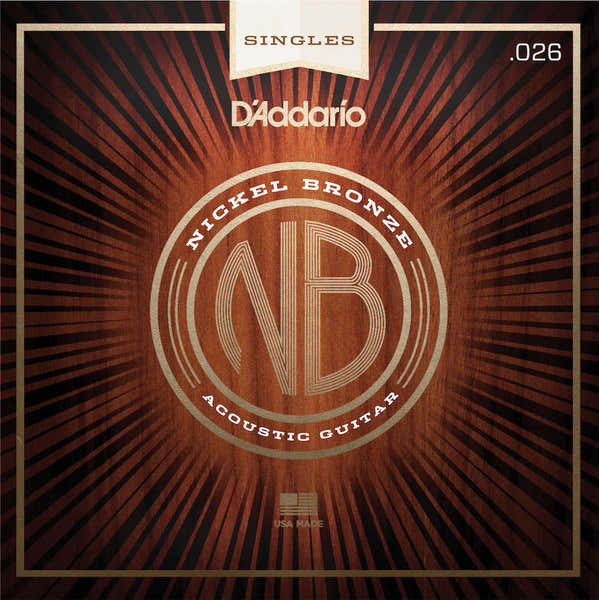 D'ADDARIO STRING ONLY FOR ACOUSTIC GUITAR NB026 NICKEL BRONZE NET .026