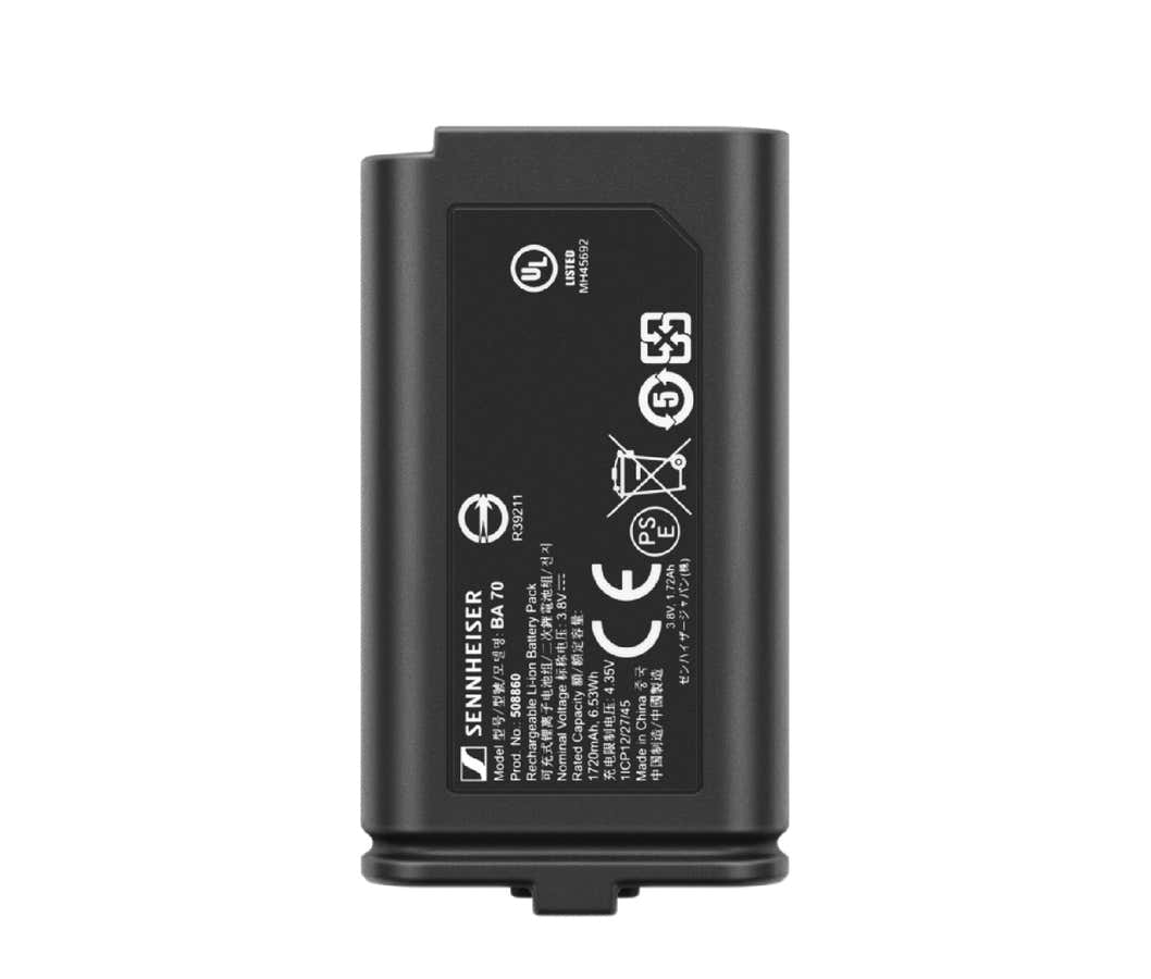 BA 70 - BATERIA RECARREGVEL PARA TRANSMISSOR EW-D SK E EW-D SKMS-S
