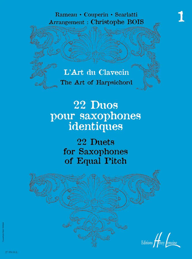 Bois - Art Du Clavecin 22 Duos Vol.1 - 2 Saxophones